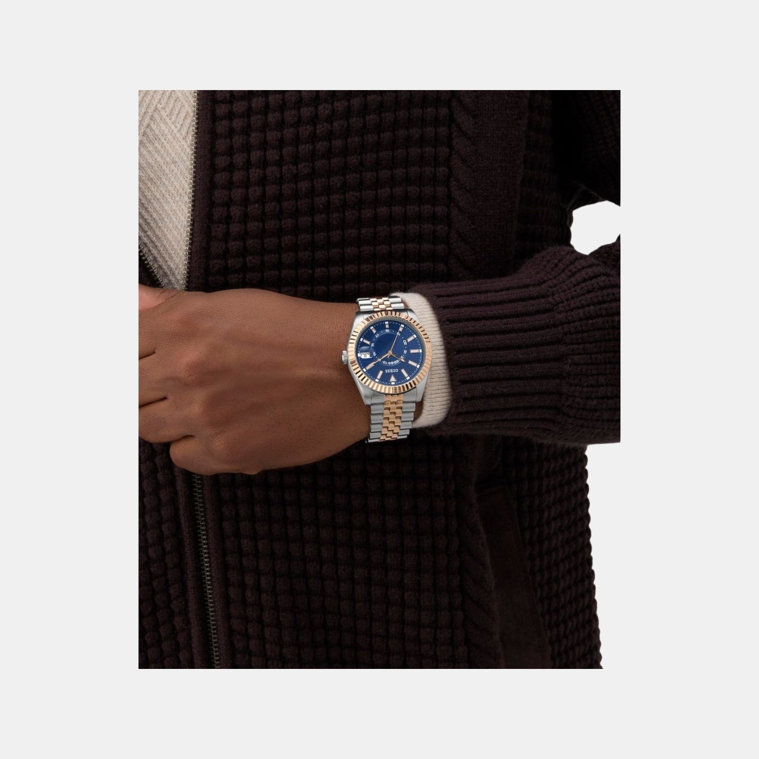 Dress Men Quartz Blue Dial Analog Recycled Steel Watch GW0977G5