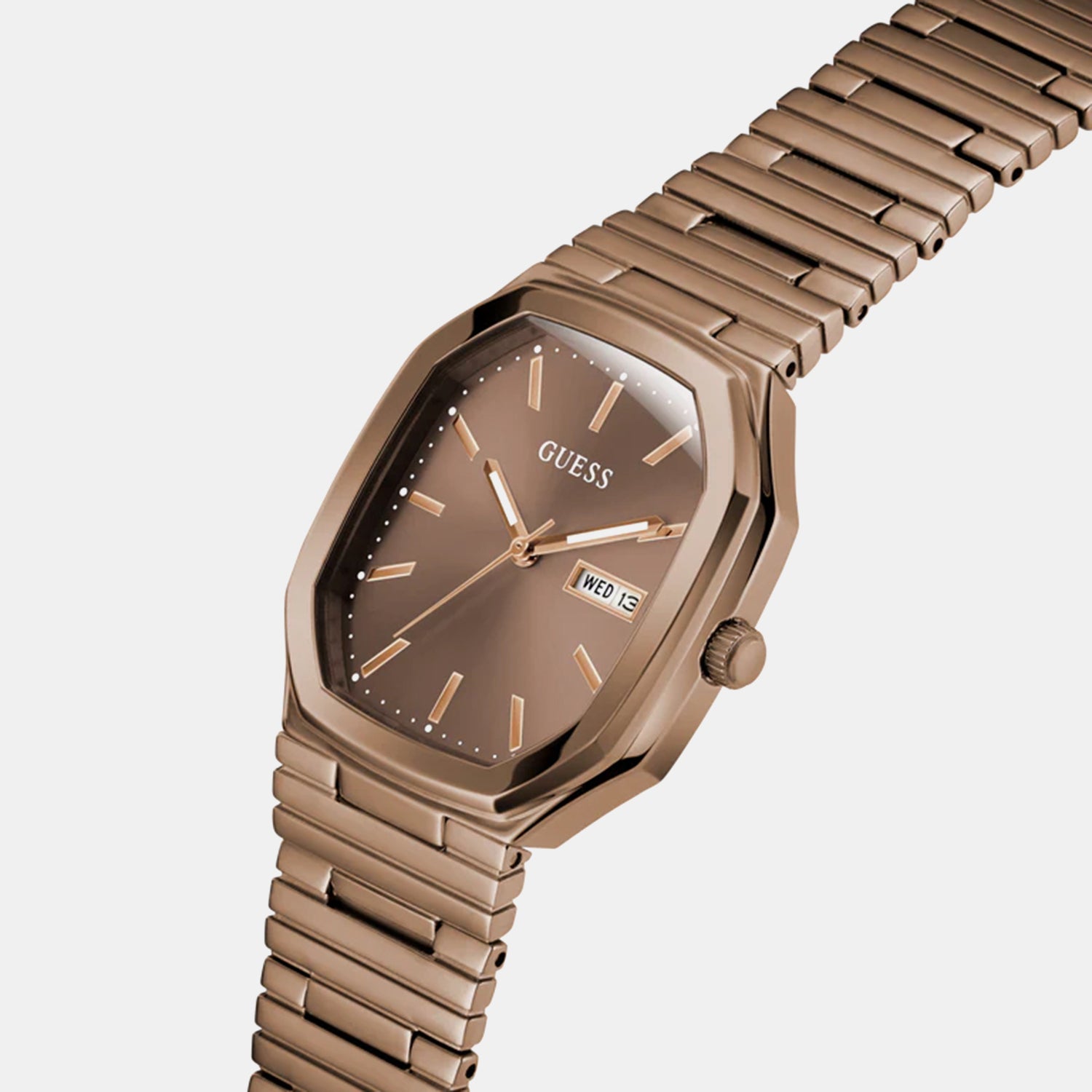 Guess Dress Men Quartz Bronze Dial Analog Stainless Steel Watch GW0978G3