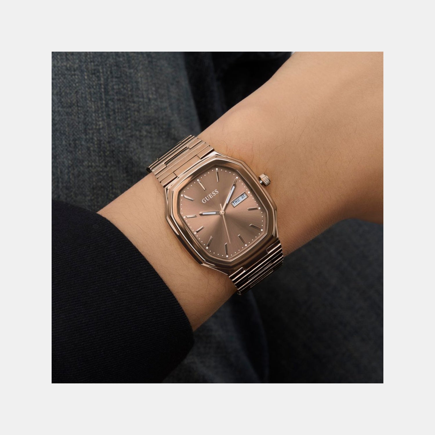 Dress Men Quartz Bronze Dial Analog Recycled Steel Watch GW0978G3