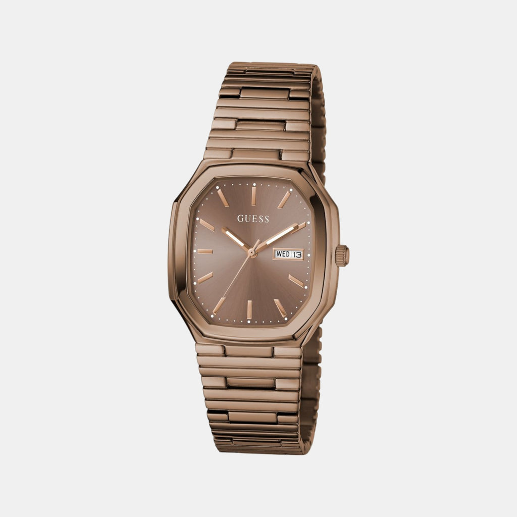 Guess Dress Men Quartz Bronze Dial Analog Stainless Steel Watch GW0978G3