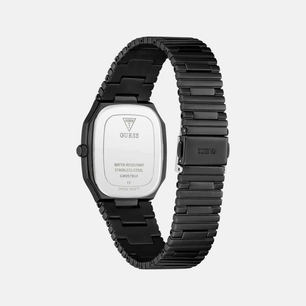 Dress Men Quartz Black Dial Analog Recycled Steel Watch GW0978G4