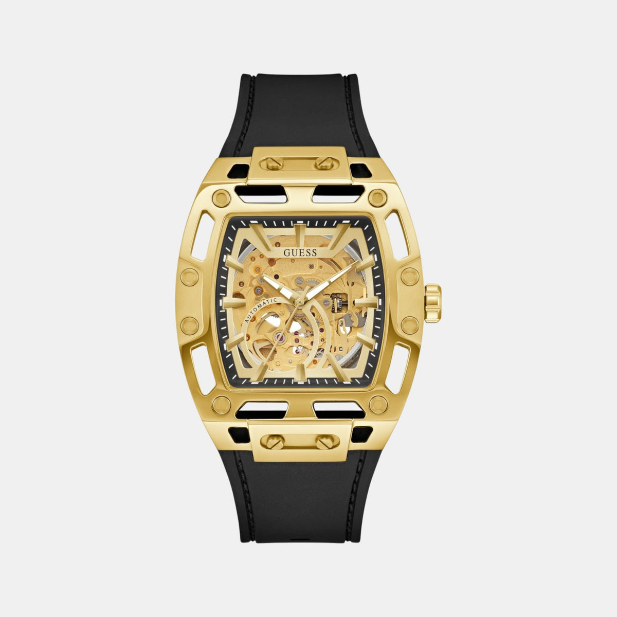 Gd Phoenix Men Automatic Champagne Dial Analog Silicone Watch Gw0980G2