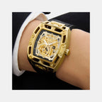 Dress Men Automatic Champagne Dial Analog Silicone Watch GW0980G2