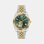 Guess Dress Men Automatic Green Dial Analog Stainless Steel Watch GW0984G4