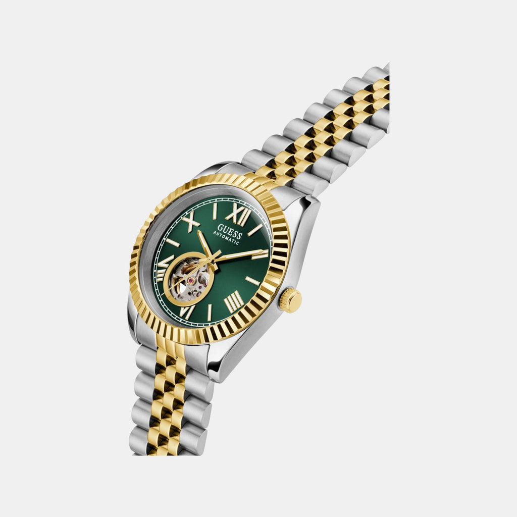 Guess Dress Men Automatic Green Dial Analog Stainless Steel Watch GW0984G4