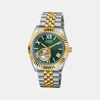 Guess Dress Men Automatic Green Dial Analog Stainless Steel Watch GW0984G4