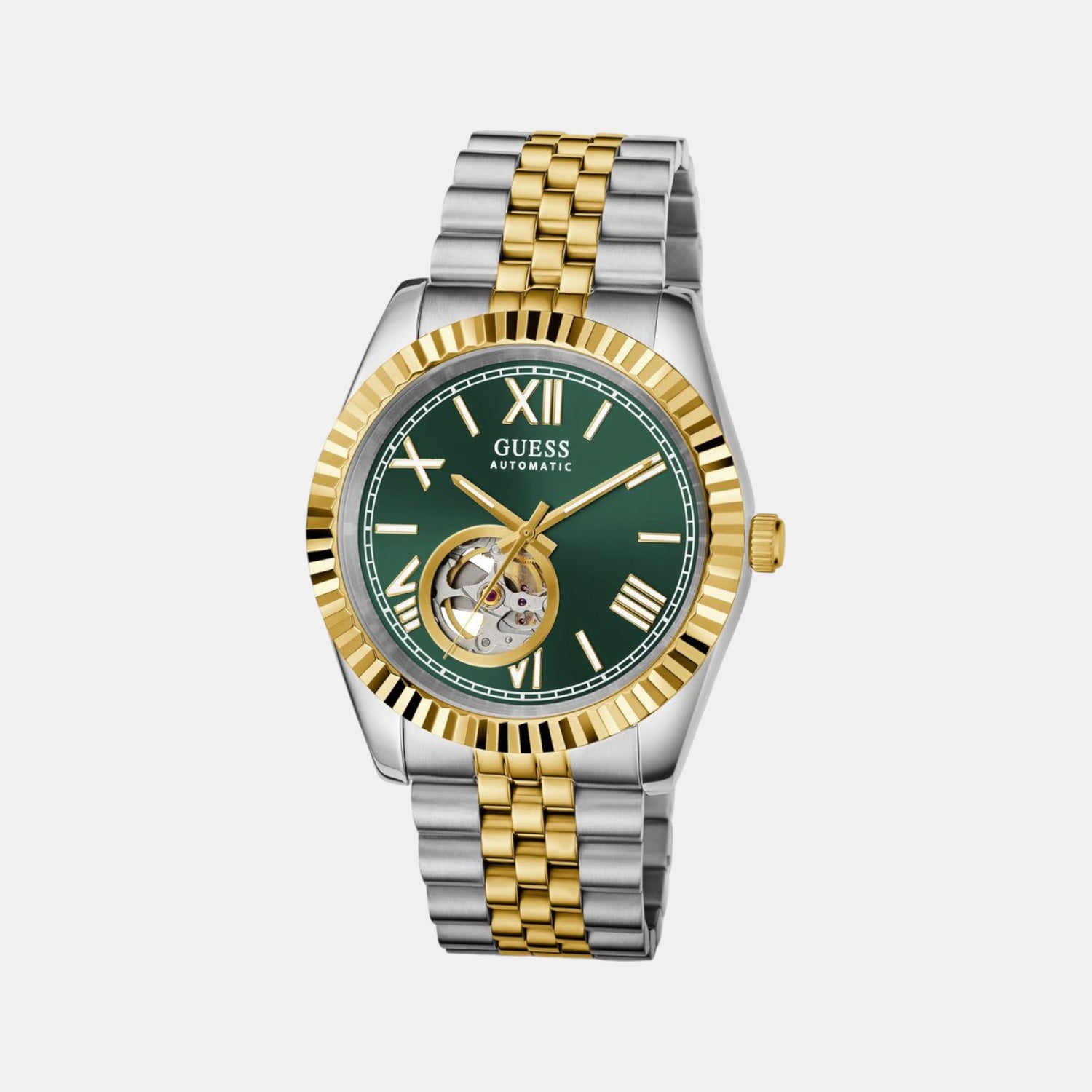 Dress Men Automatic Green Dial Analog Recycled Steel Watch GW0984G4