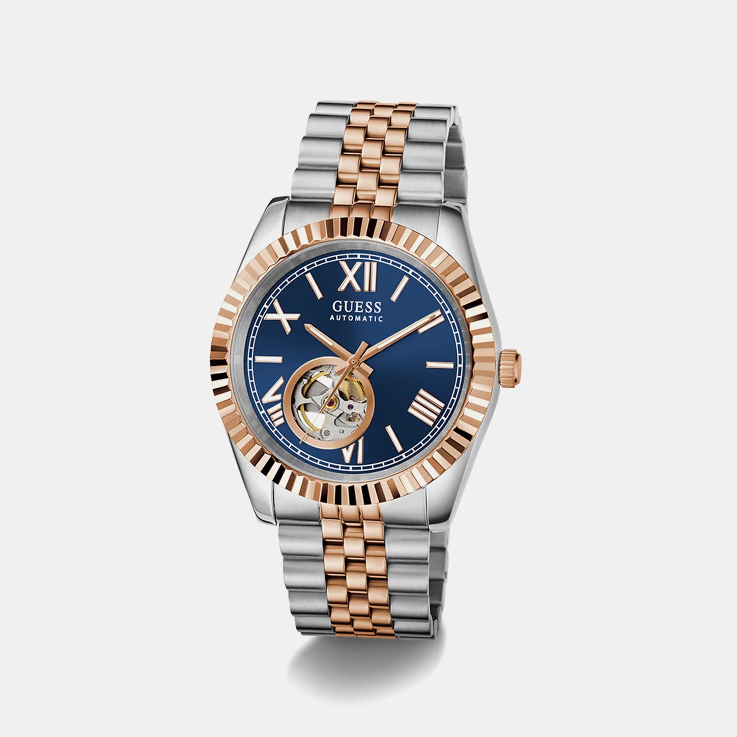 Dress Men Automatic Blue Dial Analog Recycled Steel Watch GW0984G5