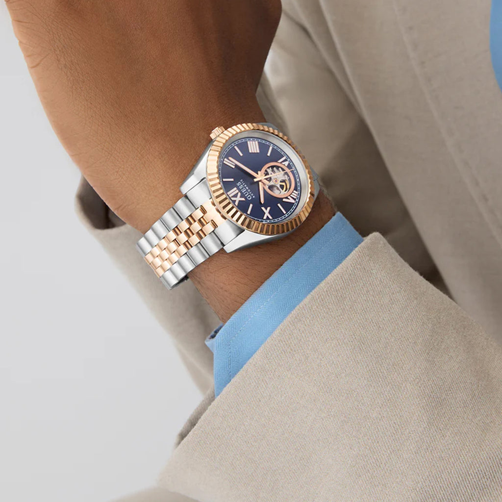 Guess Dress Men Automatic Blue Dial Analog Stainless Steel Watch GW0984G5