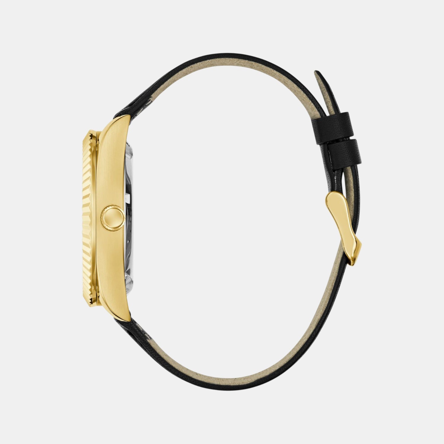 Dress Men Automatic Black Dial Analog Leather Watch GW0985G2