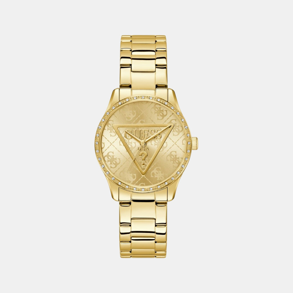 Gt Roxy Women Quartz Champagne Dial Analog Stainless Steel GW0987L2