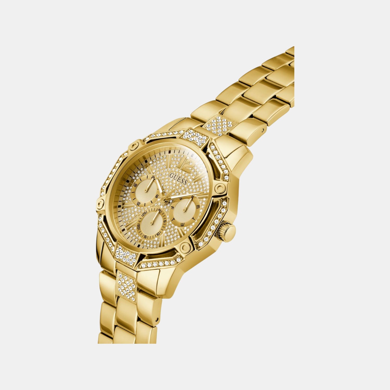 Trend Men Quartz Champagne Dial Multi-Function Stainless Steel Watch GW0990G2