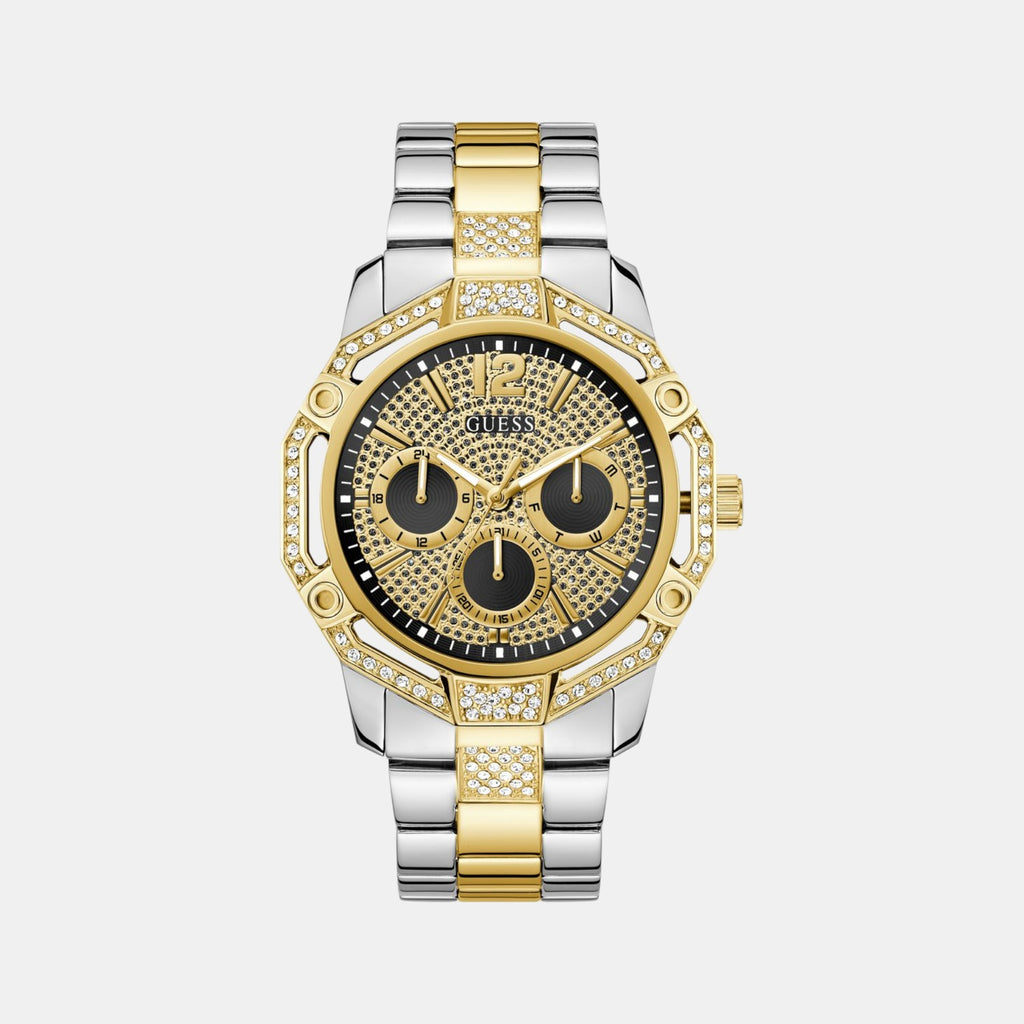 Trend Men Quartz Black Dial Multi-Function Stainless Steel Watch GW0990G4