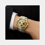 Trend Men Quartz Black Dial Multi-Function Stainless Steel Watch GW0990G4