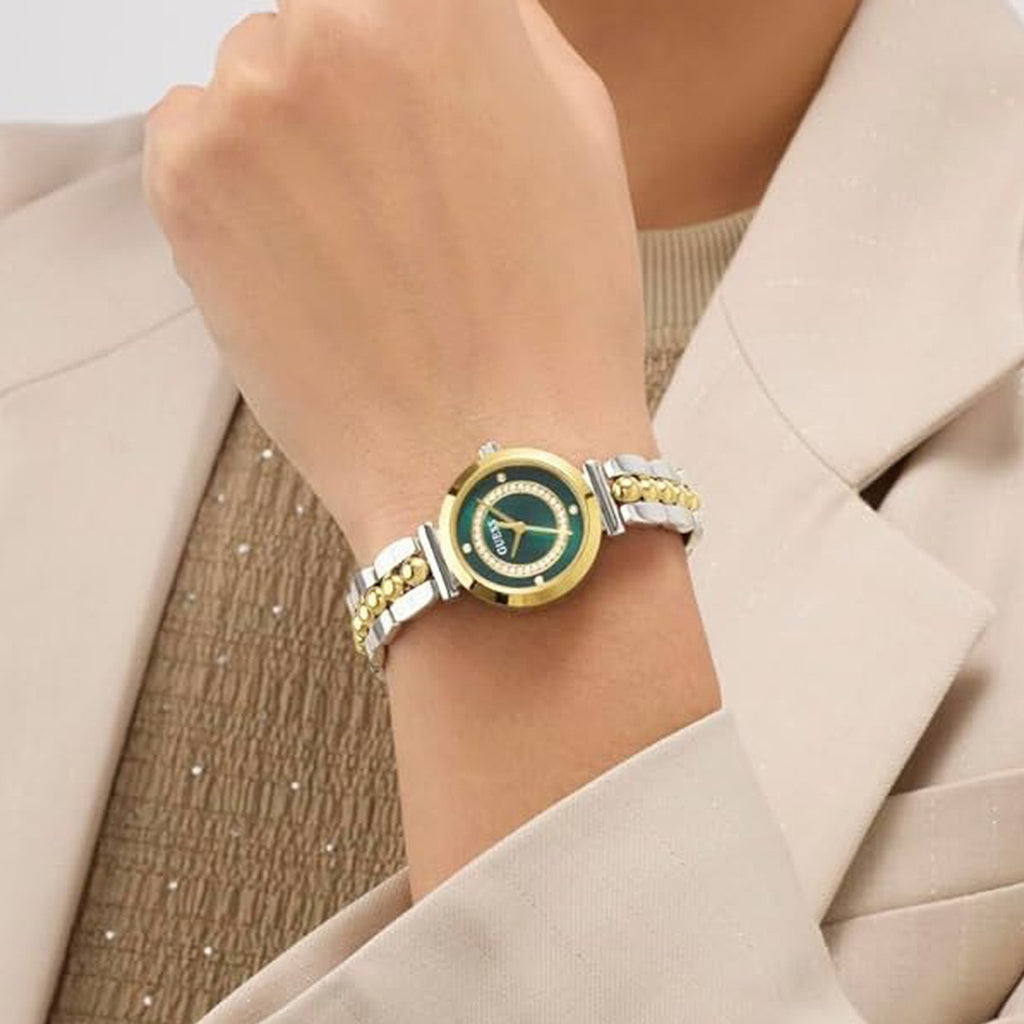 Women Quartz Green Dial Analog Stainless Steel Watch GW0994L3