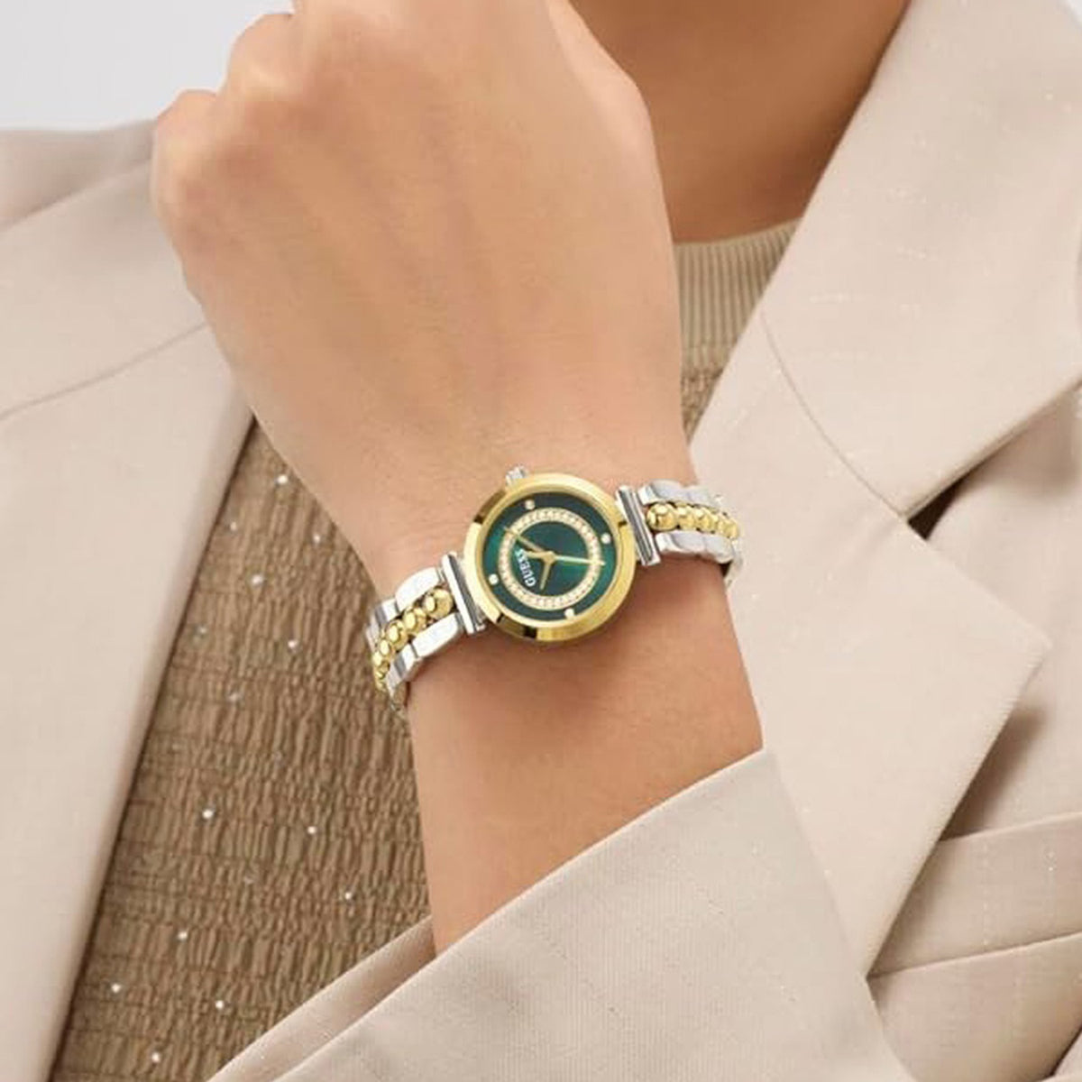 Gb Leena Women Quartz Green Dial Analog Stainless Steel Watch Gw0994L3