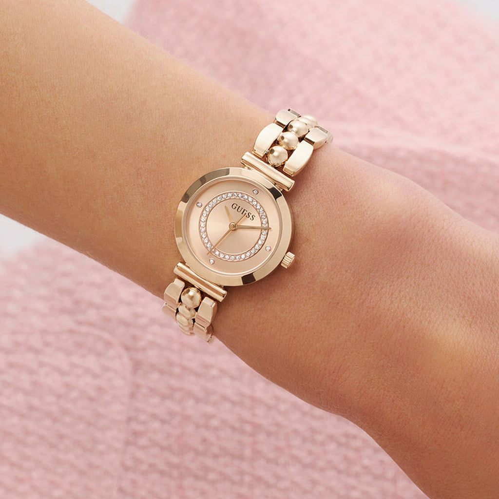 Women Quartz Rose Gold Dial Analog Stainless Steel Watch GW0994L4