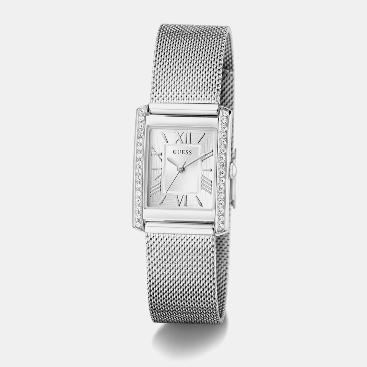 Women Quartz White Dial Analog Mesh Watch GW0997L1