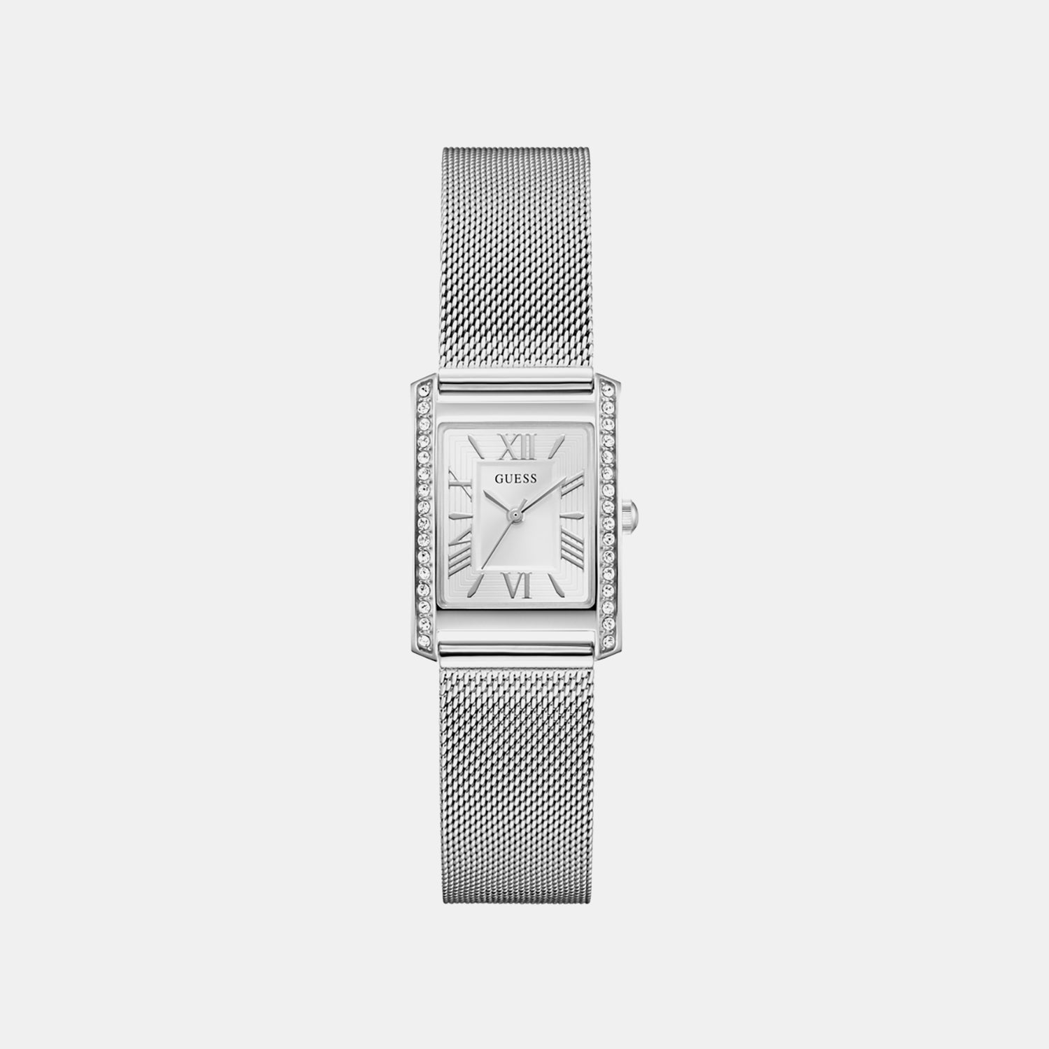 Women Quartz White Dial Analog Mesh Watch GW0997L1