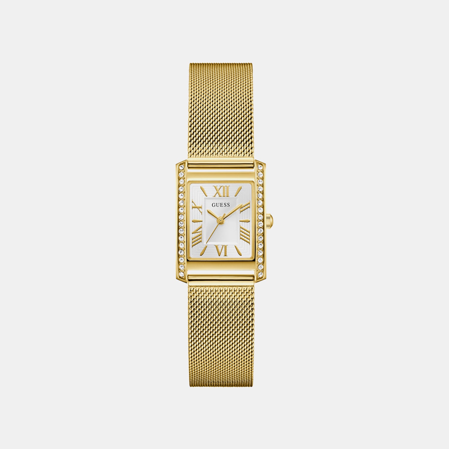 Women Quartz White Dial Analog Mesh Watch GW0997L2