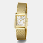 Women Quartz White Dial Analog Mesh Watch GW0997L2