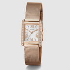 Women Quartz White Dial Analog Mesh Watch GW0997L3