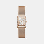 Women Quartz White Dial Analog Mesh Watch GW0997L3