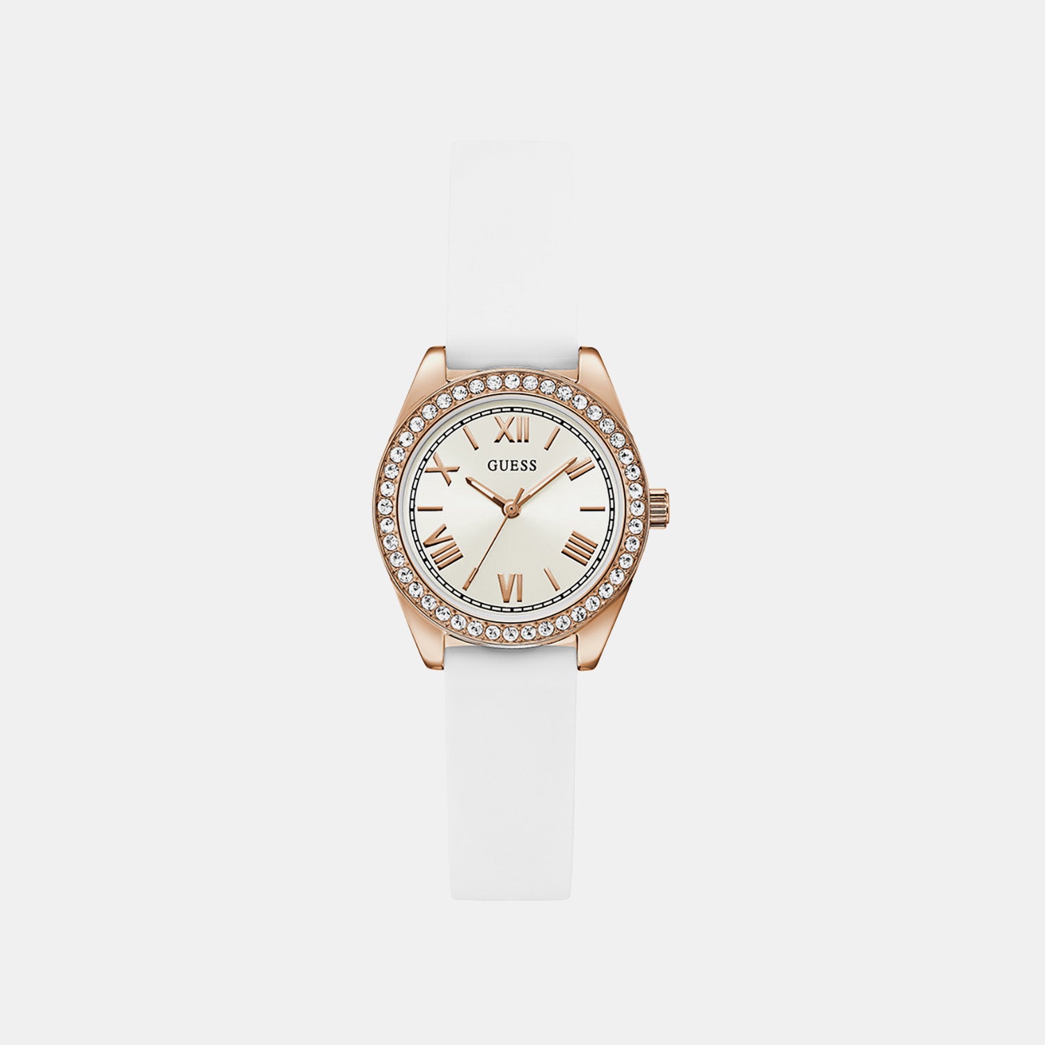 Women Quartz White Dial Analog Silicone Watch GW1000L3