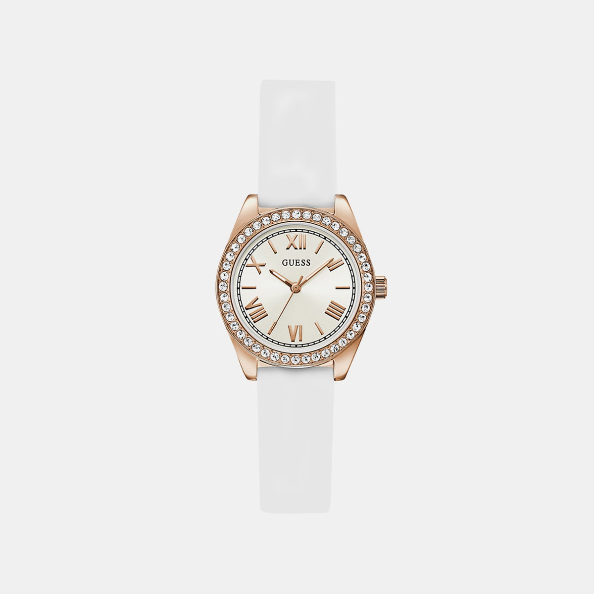 Gd Mini Luna Women Quartz White Dial Analog Silicone Watch Gw1000L3