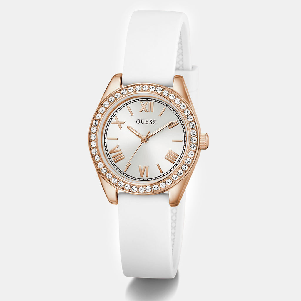 Women Quartz White Dial Analog Silicone Watch GW1000L3