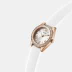 Women Quartz White Dial Analog Silicone Watch GW1000L3