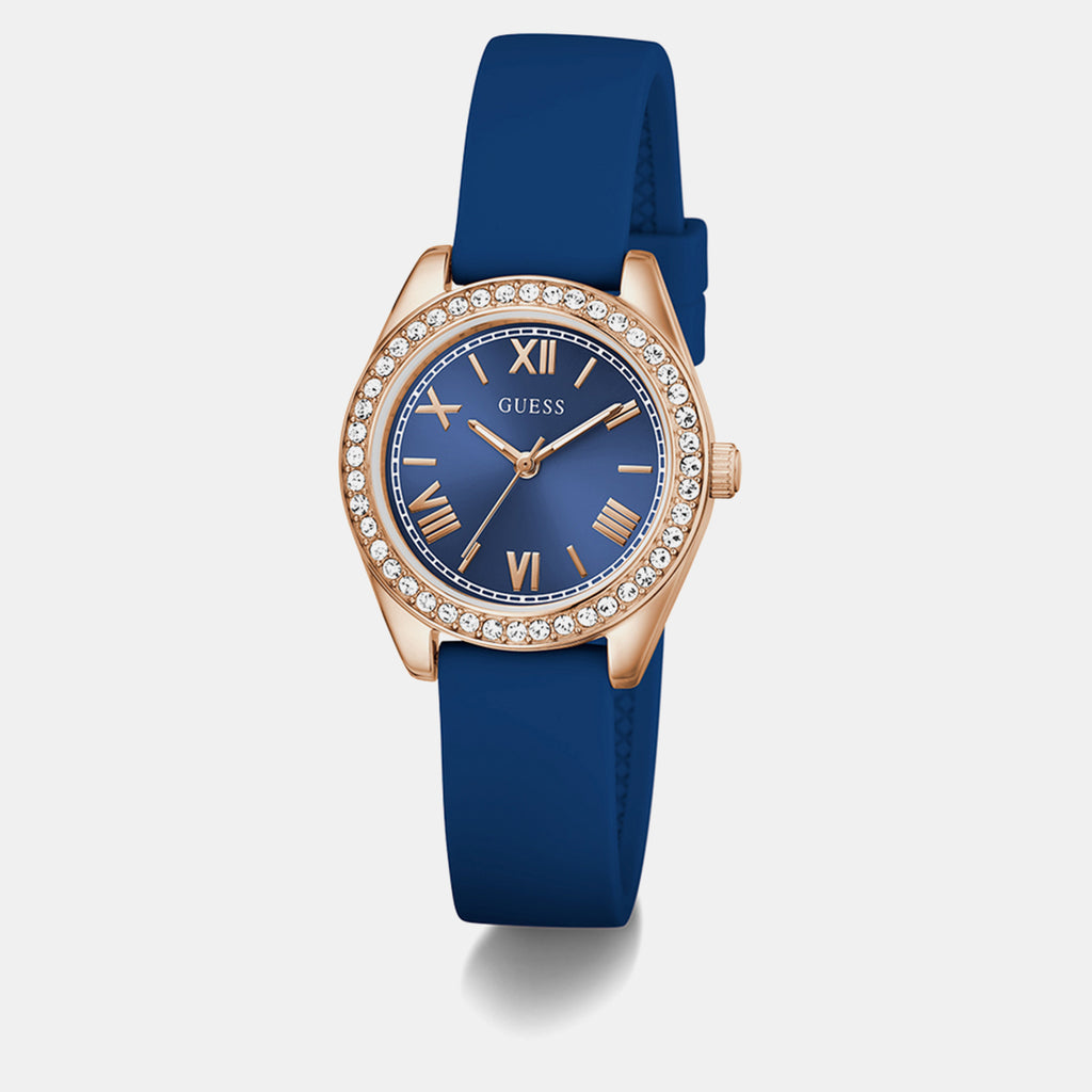Women Quartz Blue Dial Analog Silicone Watch GW1000L4