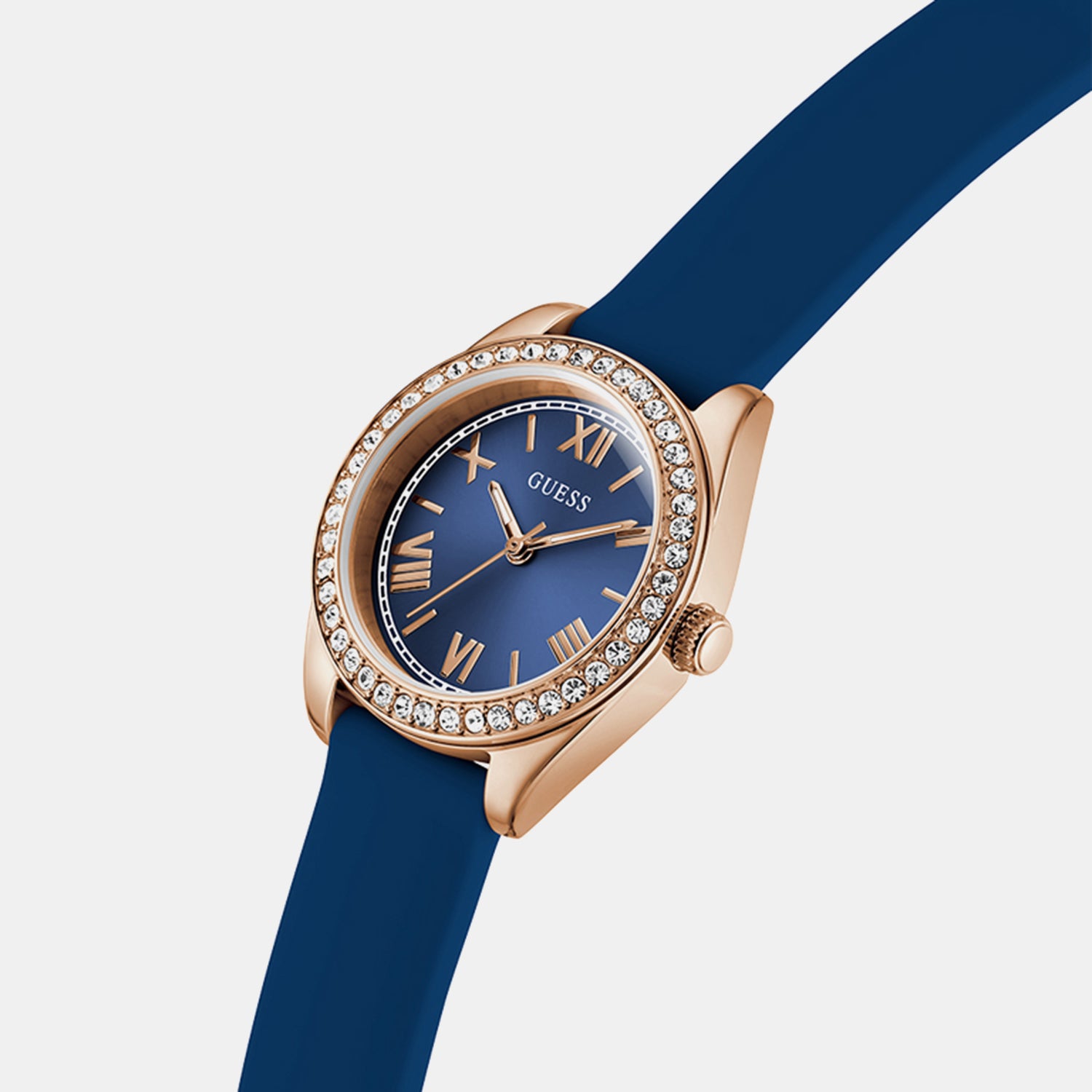 Women Quartz Blue Dial Analog Silicone Watch GW1000L4