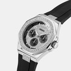 Men Quartz Silver Dial Multi-Function Silicone Watch GW1002G1