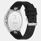 Men Quartz Silver Dial Multi-Function Silicone Watch GW1002G1