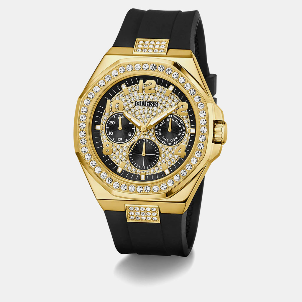 Men Quartz Black Dial Multi-Function Silicone Watch GW1002G2