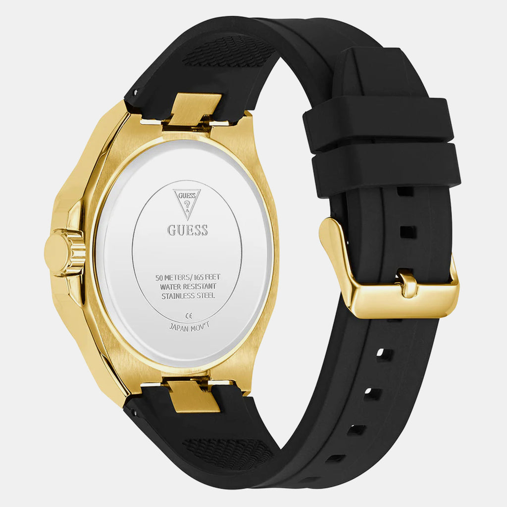 Men Quartz Black Dial Multi-Function Silicone Watch GW1002G2