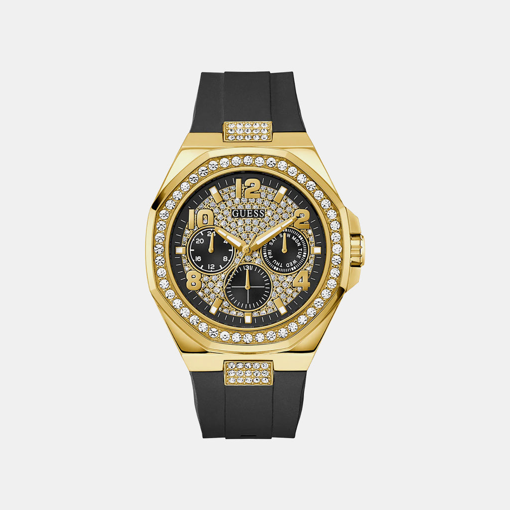 Men Quartz Black Dial Multi-Function Silicone Watch GW1002G2