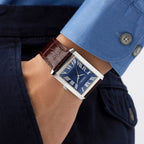 Men Quartz Blue Dial Analog Leather Watch GW1003G2