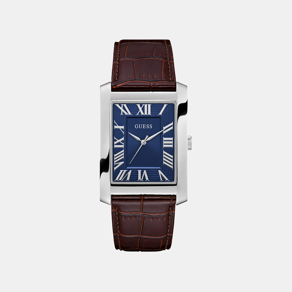 Men Quartz Blue Dial Analog Leather Watch GW1003G2