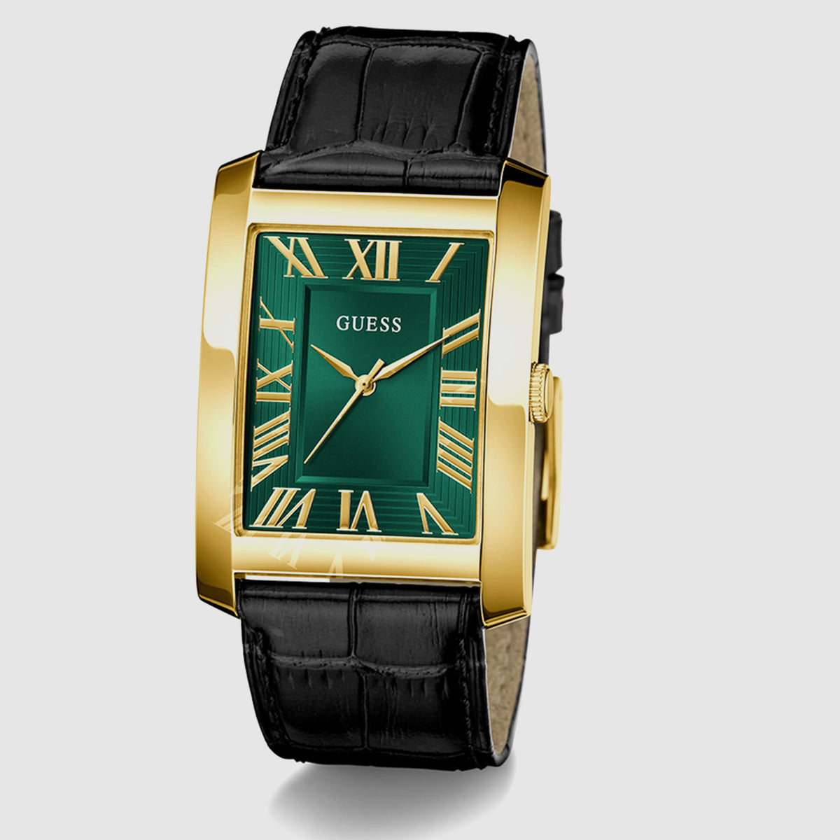 Gd Clyde Men Quartz Green Dial Analog Leather Watch Gw1003G3