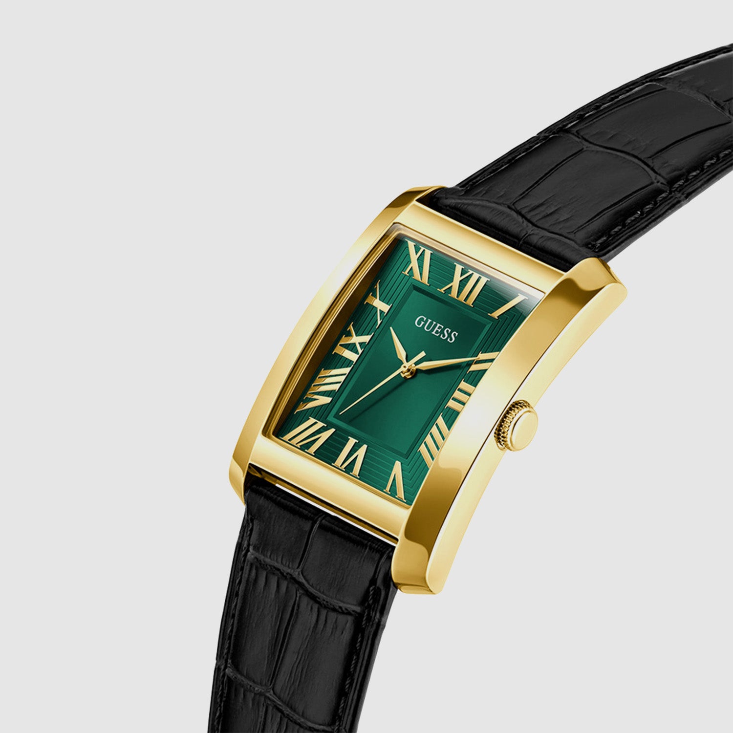 Men Quartz Green Dial Analog Leather Watch GW1003G3