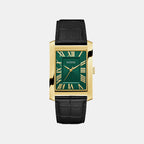 Men Quartz Green Dial Analog Leather Watch GW1003G3