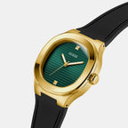 Men Quartz Green Dial Analog Silicone Watch GW1005G2