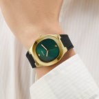 Men Quartz Green Dial Analog Silicone Watch GW1005G2
