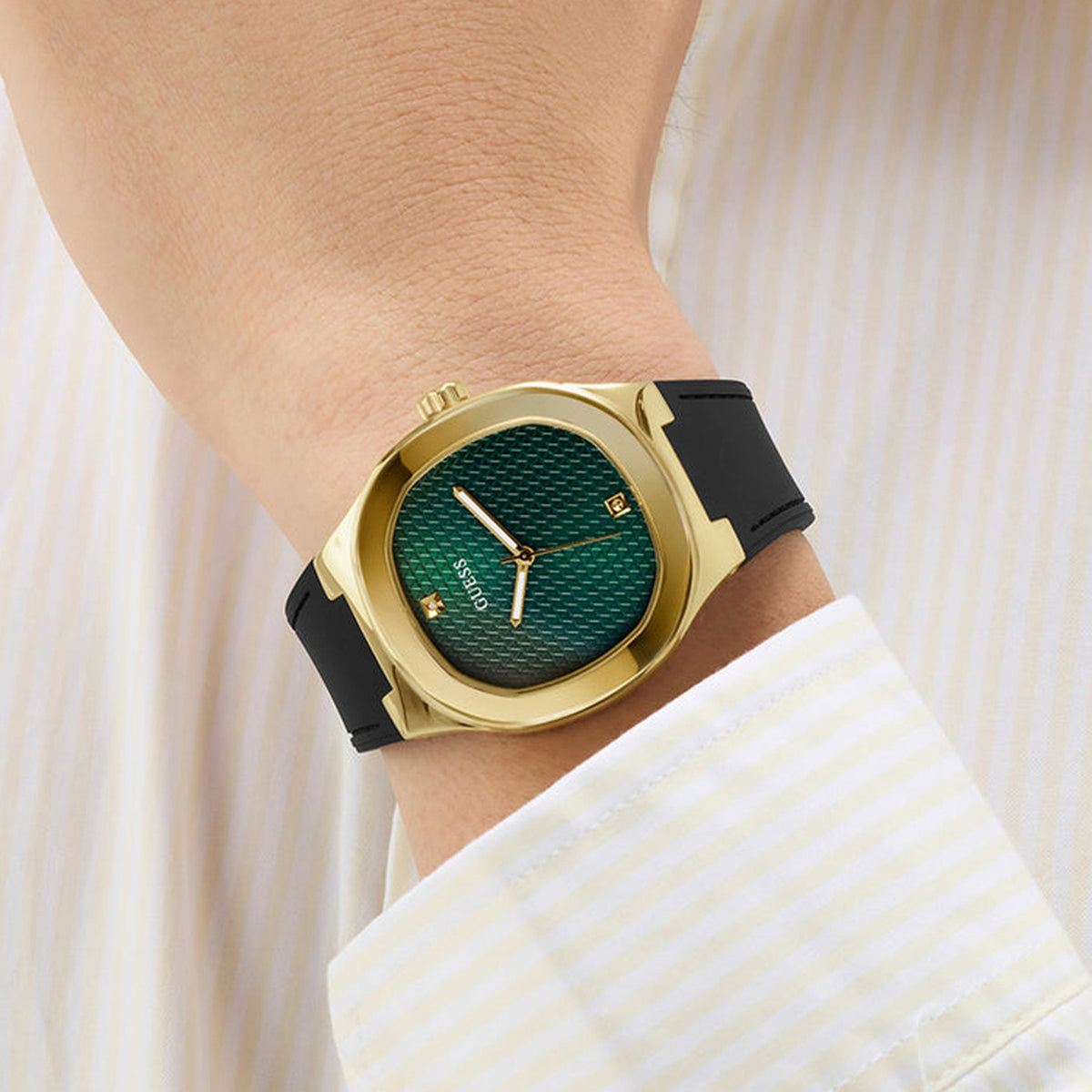 Gd Headline Men Quartz Green Dial Analog Silicone Watch Gw1005G2