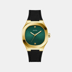Men Quartz Green Dial Analog Silicone Watch GW1005G2