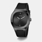 Dress Men Quartz Black Dial Analog Silicone Watch GW1005G3