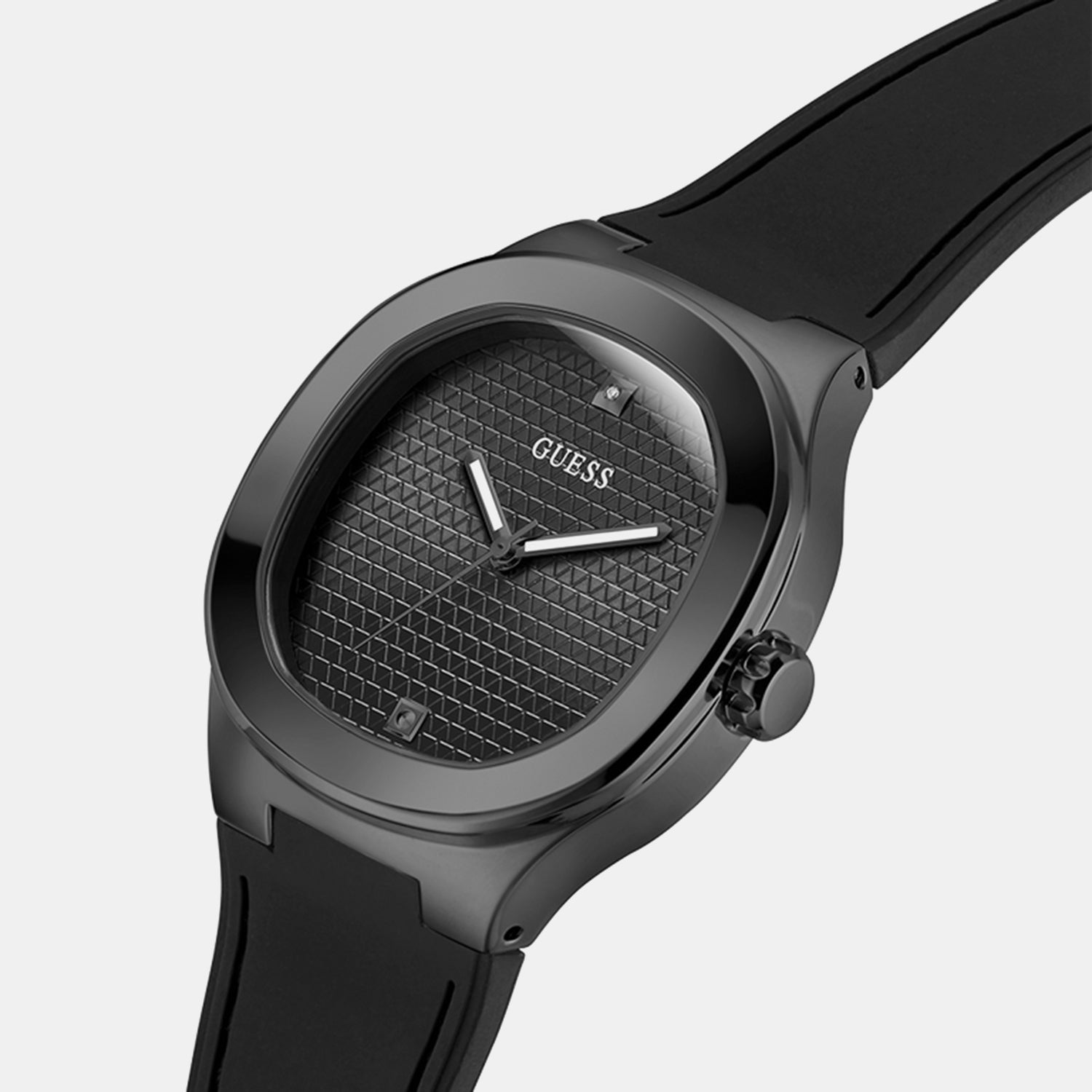 Dress Men Quartz Black Dial Analog Silicone Watch GW1005G3