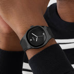 Dress Men Quartz Black Dial Analog Silicone Watch GW1005G3